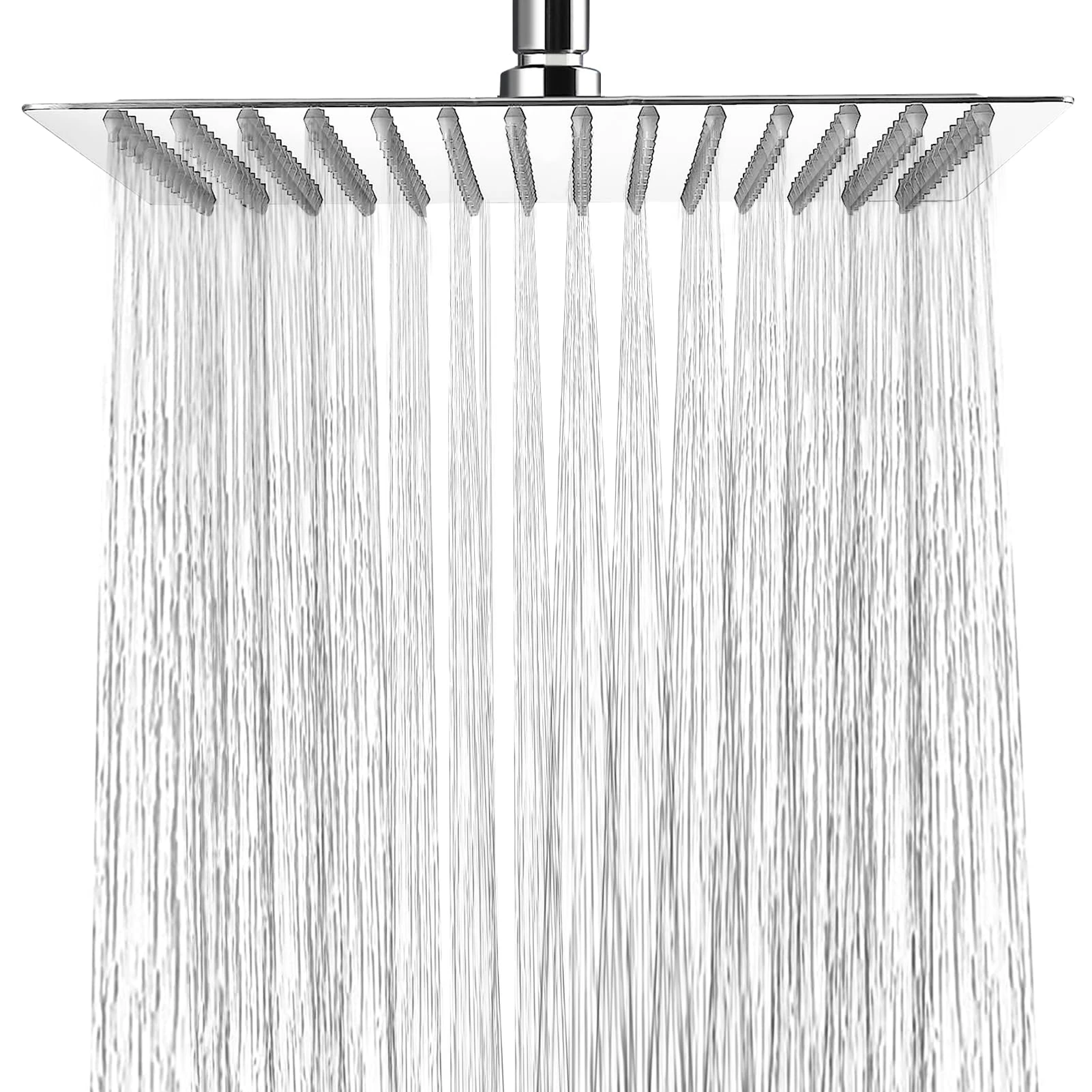 HAUSPROFI Rain Shower Head 8 inch Large Top Spray Square Showerhead 304 Stainless Steel Ultra Thin Powerful High-Pressure Bathroom Easy Installation Lush Shower Experience