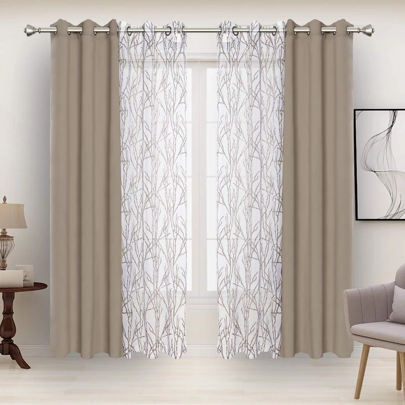 BONZER 4 Panels Set Mix and Match Curtains for Bedroom Living Room