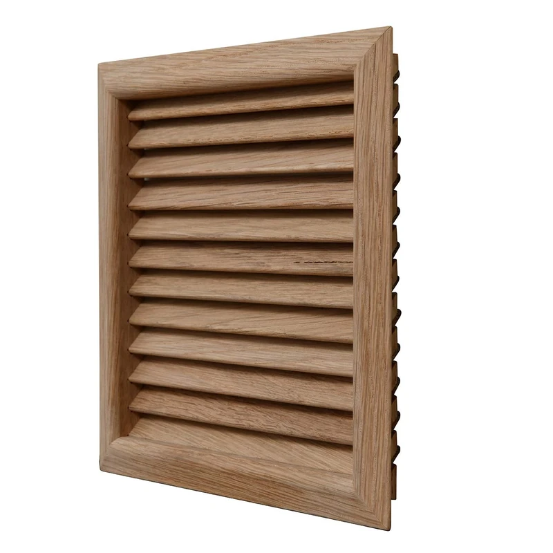 Ventilation LGES160T Square Ventilation Grille in Teak Wood, recessed, Dimensions 172 x 172 mm