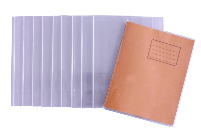 Bright Ideas Aa 165 x 210mm (Box of 100) Clear Thicker and Extra Strong and Sturdy PVC Plastic Slip-On Book Cover Jackets. Easy to Clean Plastic and Wipeable Made to Protect School Exercise Books