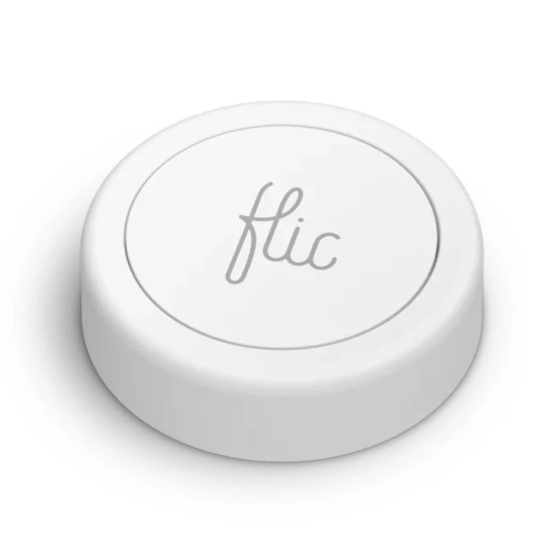 Flic Smart Button White – 1 Pack. Control Lights, Music & More with Push, Double Push, or Hold. Works with Alexa, HomeKit, Matter. Setup via Flic App for iOS & Android. Bluetooth & WiFi Required.