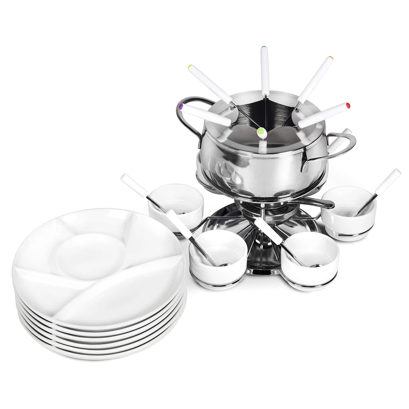 Ribelli 28 Piece Stainless Steel Fondue Set for 6 People