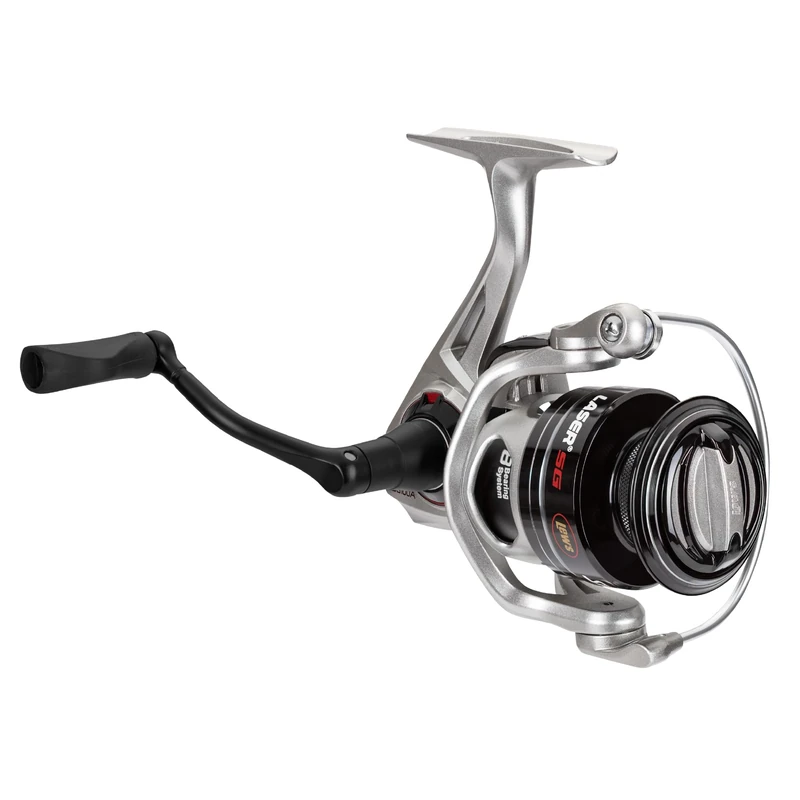 Lew's (LSG100A) Laser SG Speed Spin Freshwater Spinning Fishing Reel, Size 100 Reel, Right or Left-Hand Retrieve, 5.2:1, Zero Reverse 1-Way Clutch Bearing, Silver