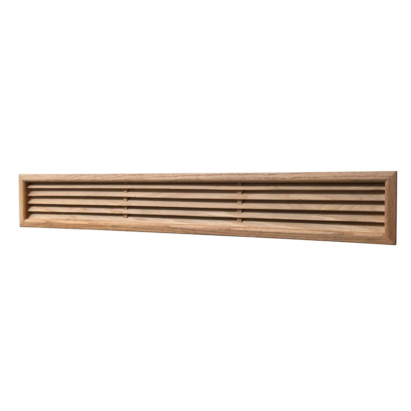 La Ventilazione LGZS80550Q Rectangular Ventilation Grille Oak Wood Recessed Size 550x80mm