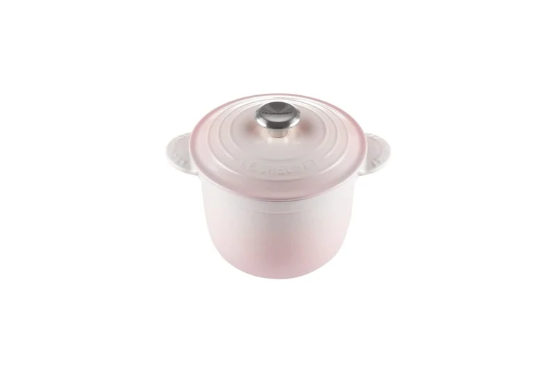 Le Creuset Enameled Cast Iron Rice Pot with Stoneware Insert, 18cm, Shell Pink, 41110187770460