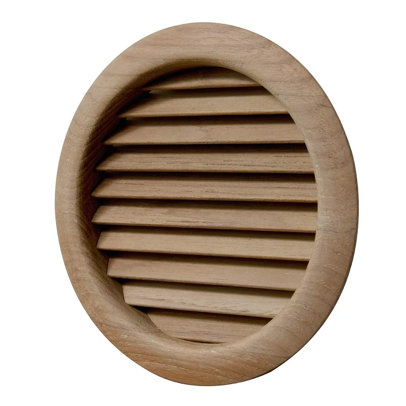 Ventilation LGRS125T Ventilation Grille Round Teak Wood recessed Diameter 140 mm