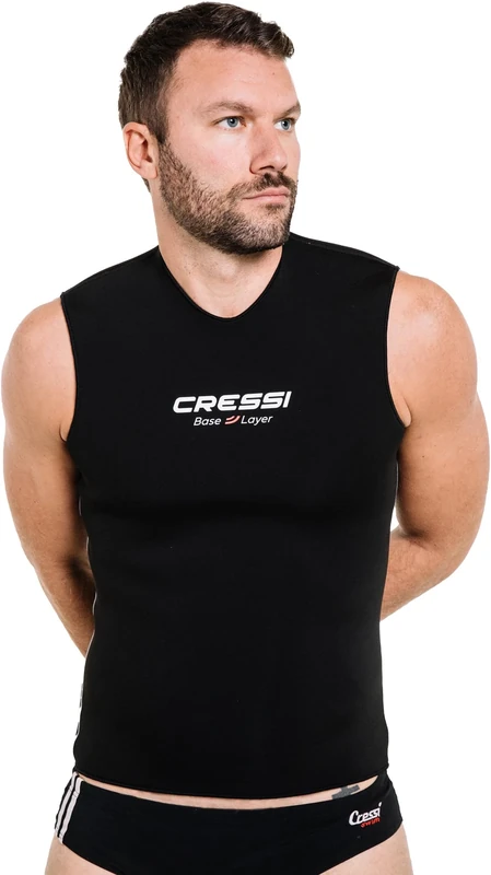 Cressi Base Layer Man 2.5mm - Diving Undersuit Jacket Neoprene 2.5mm, Black, for Mens