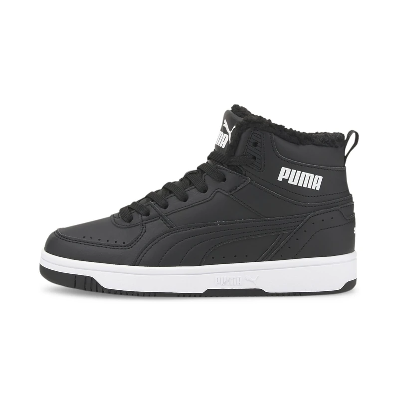 PUMA Rebound Joy Fur JR Sneaker, Black, 3 UK