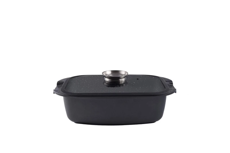 Gerlach Granitex Roasting Dish with Lid for Induction Oven Pot Stewing Pot Oven Safe Pots Pans 32 cm 5.6 L
