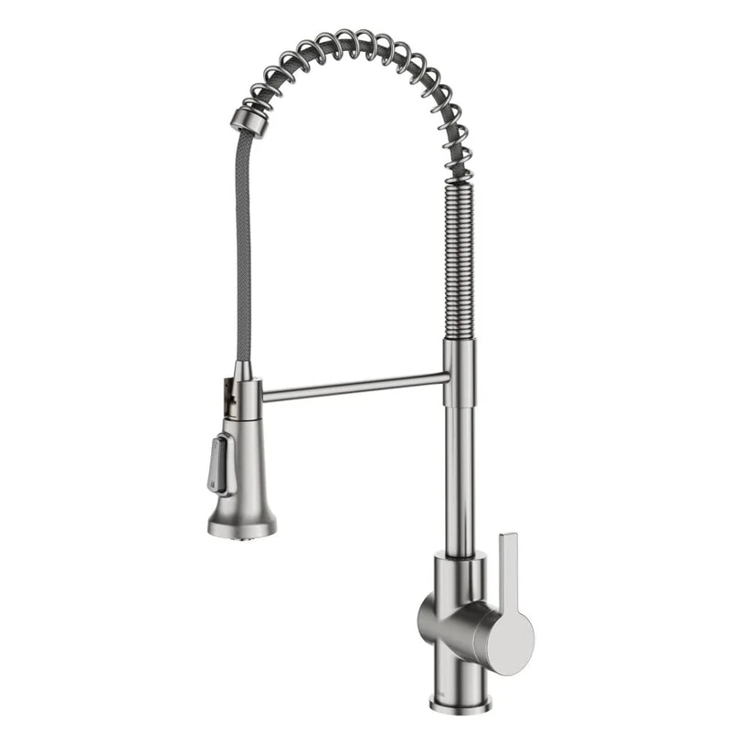Kraus KPF-1691SFS Britt Commercial Style Pull-Down Single Handle Kitchen Faucet, Spot Free Stainless Steel