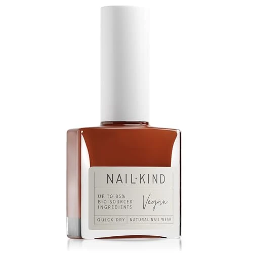 NAILKIND Brown Copper Nail Polish - Lava Love - Award Winning Nail Varnish - Vegan Nail Lacquer - Peta Certified Cruelty Free - Quick Drying Long Lasting - Chip Resistant Manicure - 8ml