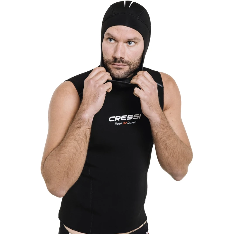 Cressi Base Layer Man 2.5mm - Diving Undersuit Jacket Neoprene 2.5mm, Black, for Mens