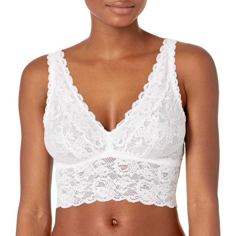 Cosabella Women's Say Never Plungie Longline Bralette Plunge Bra, White, M