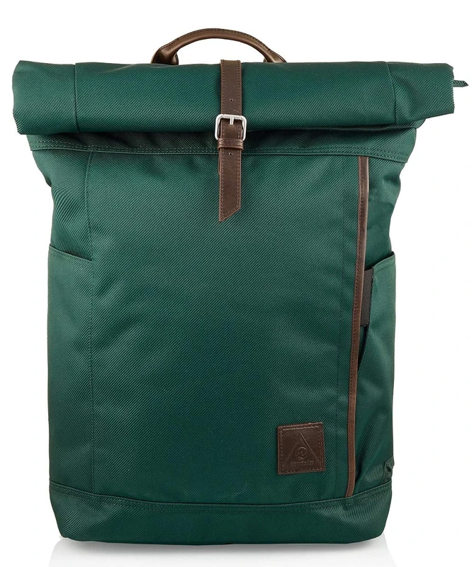 Invicta Backpack, URBAN LUX Knapsack, Unisex, For Office, Day Trips & Commuting, with Side Pockets & 15,6'' Laptop Sleeve, Italian Design, green