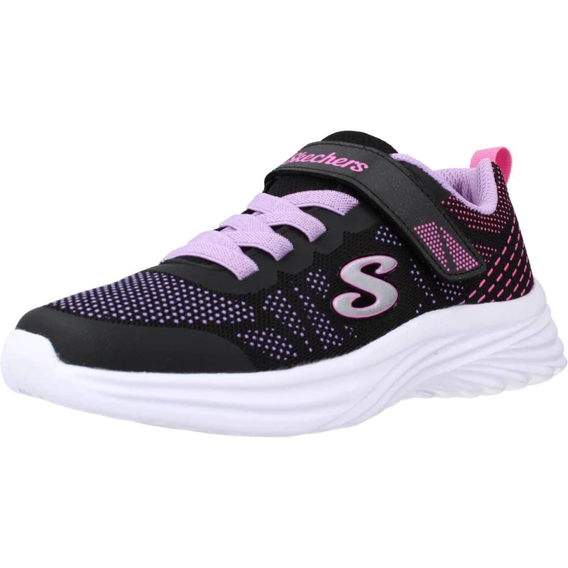 Skechers Girl's Dreamy Dancer Radiant Rogue Trainers, Black & Lavender Mesh/Multi Trim, 13.5 UK