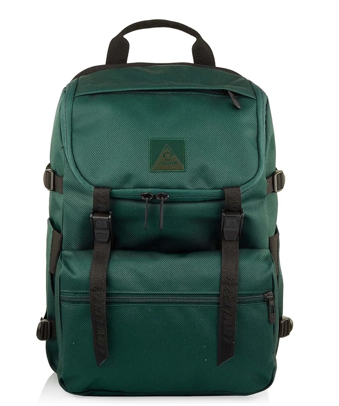 Invicta Backpack, JOLLY OFFICE Knapsack, For Office, Day Trips & Commuting, with Side Pockets & 14'' Laptop Sleeve, Italian Design, green