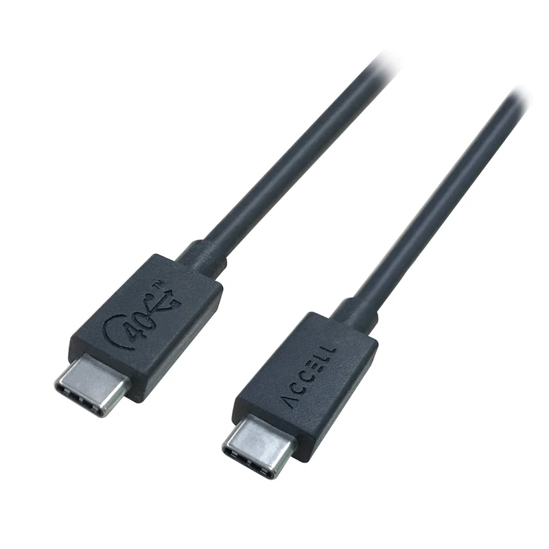 USB4 40Gbps Gen3 Type-C Cable - USB-IF Certified Accell USB4 40Gbps male to male cable, 8K/5K/4K, 100W PD, compatible with USB 3.2/2.0 and Thunderbolt 3, 2.6ft / 0.8m