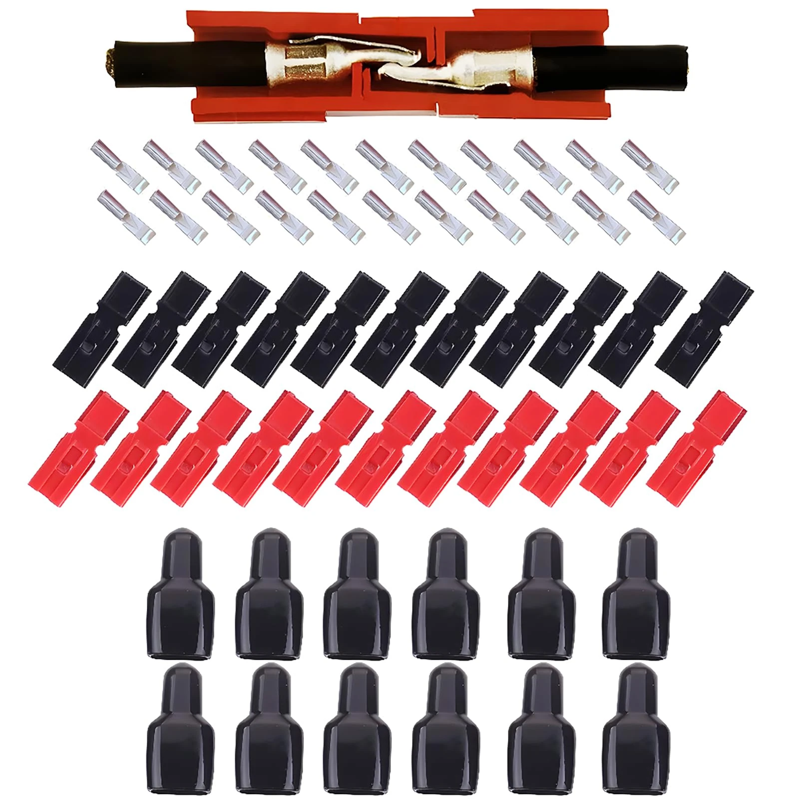 CESFONJER Powerpole Quick Connect Battery Connectors - 12 Pair Quick Disconnect 15A 600V Power Connector Battery Plug+terminals Red Black