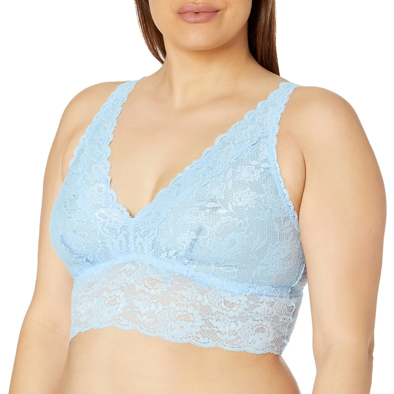 Cosabella Women's Say Never Extended Plungie Longline Bralette Plunge Bra, Sorrento Blue, 2X US