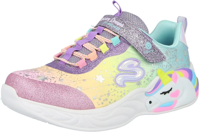Skechers Girl's Unicorn Dreams Sneakers, Purple Textile/Multi Trim, 3 UK Child