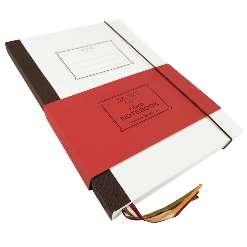 Archie's Calligraphy Notebook B5 with Bookmarks, Vintage Design Exercise Book, Premium Thick Paper, Binding Retro Cover, 240 Pages, Lined