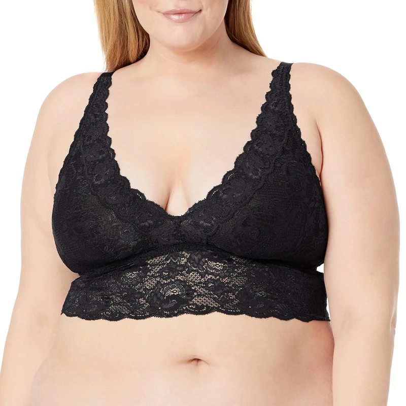 Cosabella Women's Say Never Extended Plungie Longline Bralette Plunge Bra, Black, 2X US