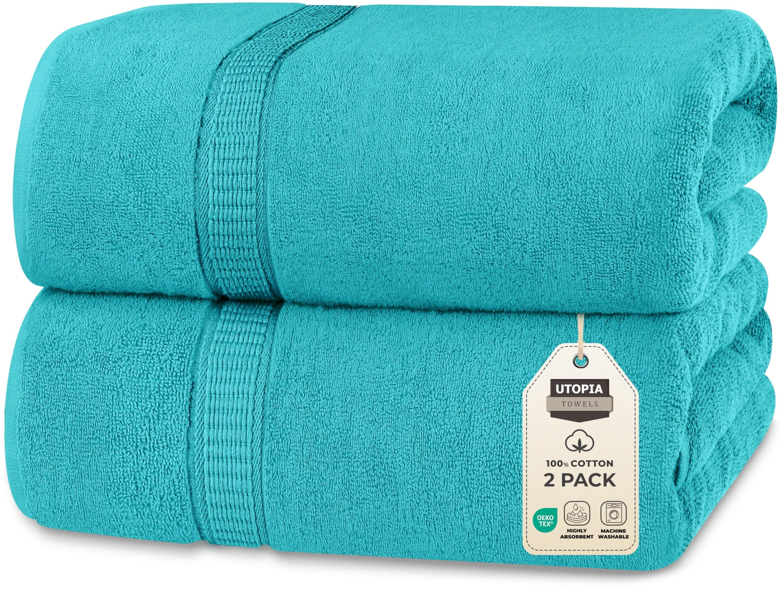 Utopia Towels - Premium Jumbo Bath Sheet (90 x 180 cm, 8 Pack) - 100% Ring Spun Cotton Highly Absorbent and Quick Dry Extra Large Bath Sheet - Super Soft Hotel Quality Towel (Turquoise)