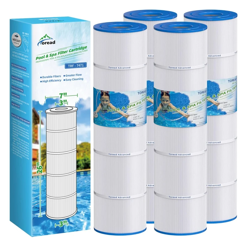 TOREAD Replacement Filter for Pentair Clean and Clear Plus 420, Compatible PCC105/-M/PAK4, Unicel C-7471, R173576, Filbur FC-1977, 817-0106, 178584, 4 X 105 sq. ft. Filter Cartridge (4)