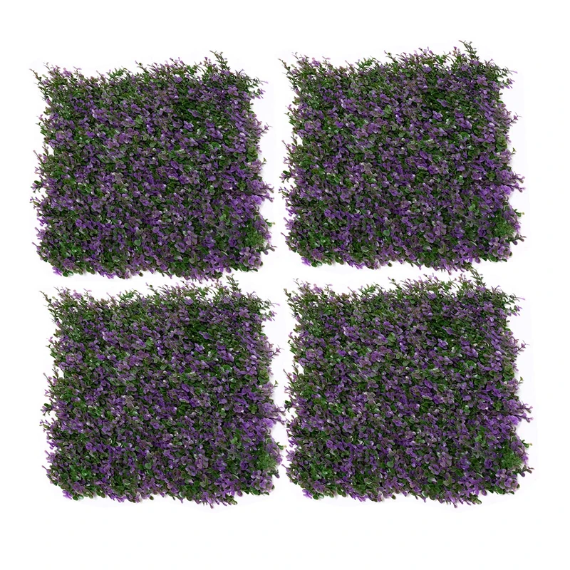 GreenBrokers Purple Artificial Green Wall Hedge - Pack of 4