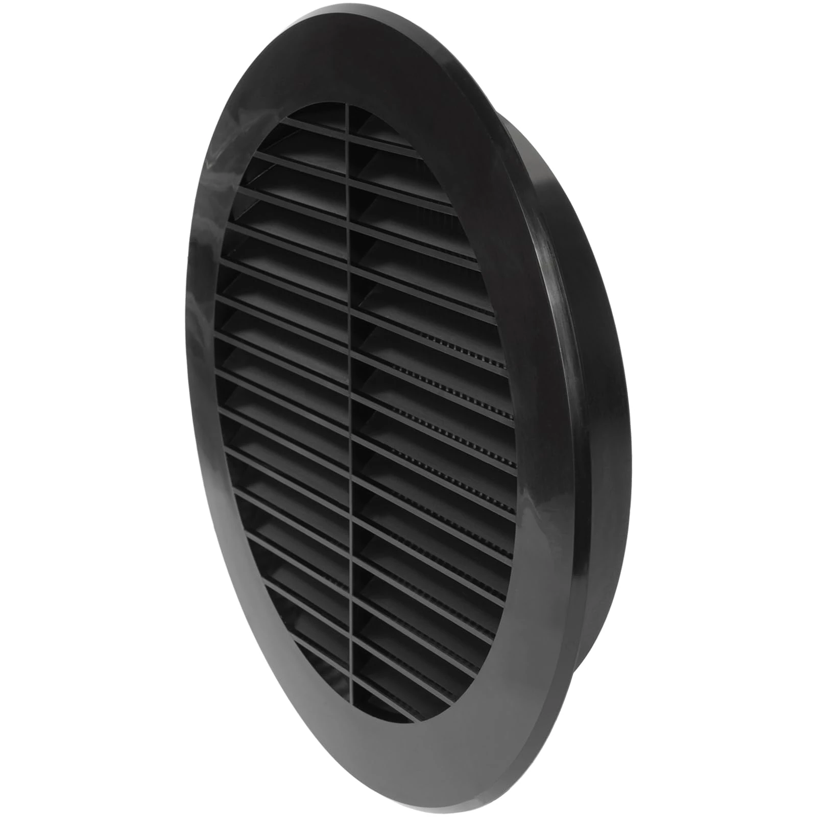 6'' Inch / 150 mm Plastic Vent Cover Black - Round Soffit Vent - Exhaust Ventilation Louver - Air Inlet Grille Cover - Built-in Screen Mesh - HVAC Ventilation