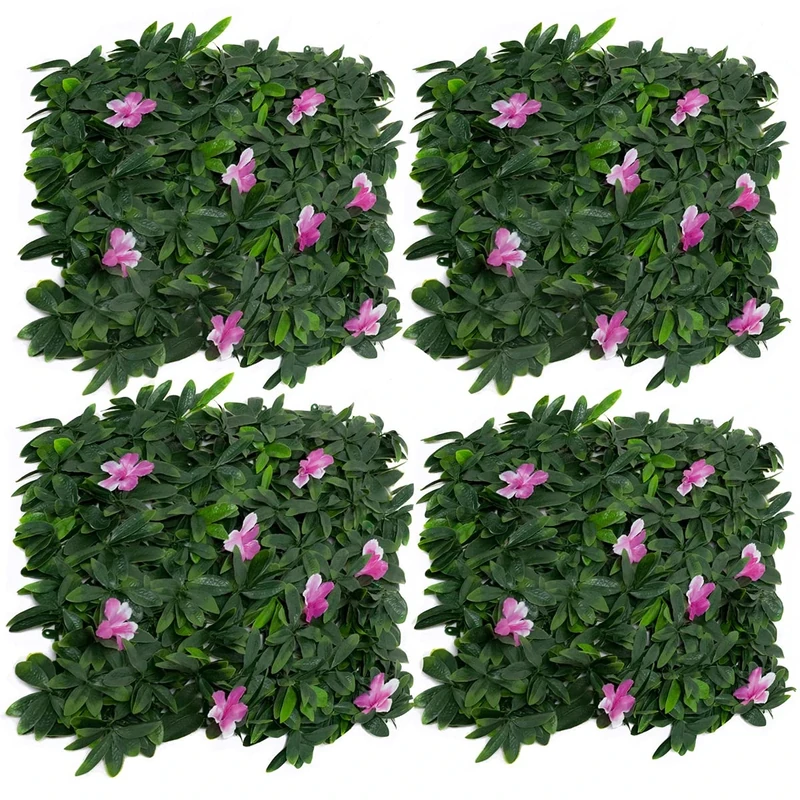 GreenBrokers Purple Artificial Green Wall Hedge Flowers(Pack of 4) -UV Stable Vertical Garden