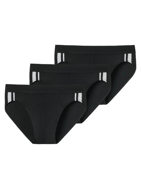 Schiesser Men's 3 Pack Briefs Soft Waistband and Stripes Organic Cotton - 95/5 Organic - Image 1