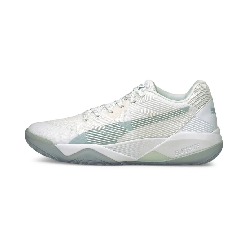 PUMA Unisex Eliminate Power Nitro Indoor Court Shoe, White, 9 UK