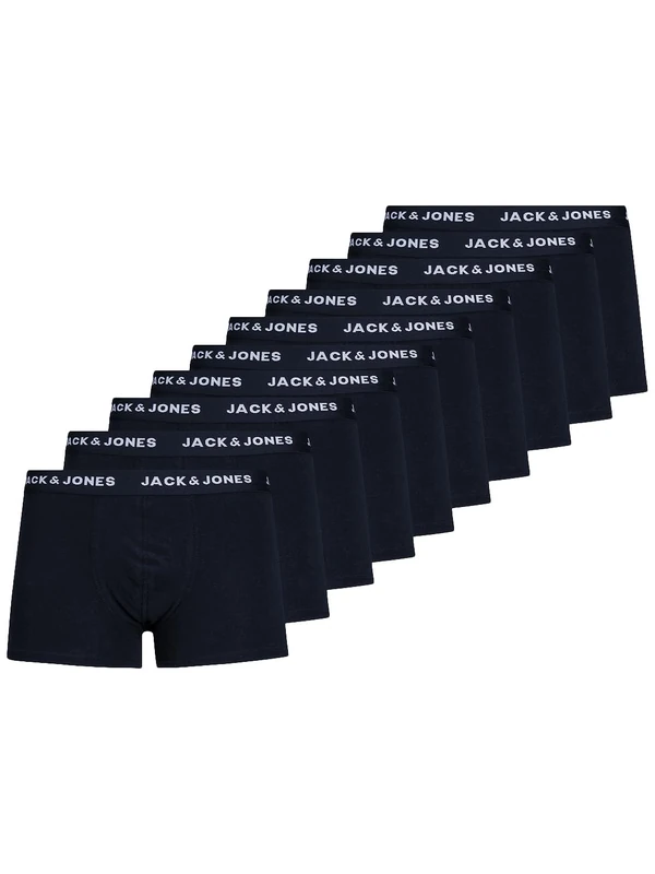 JACK & JONES Mens Jacsolid Trunks 10 Packs Boxer Shorts, Dark-blue, XXL UK