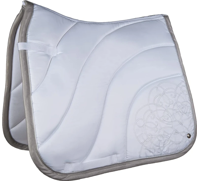 HKM Melody Flower Saddle Cloth White Dressage