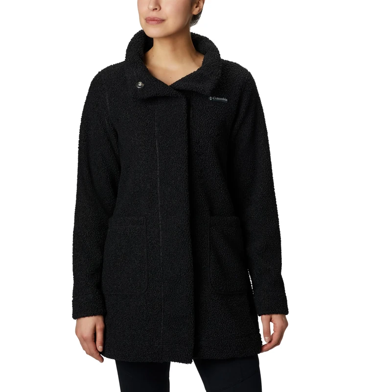 Columbia Women's Panorama Long Jacket Fleece, Black, 2X - Image 1