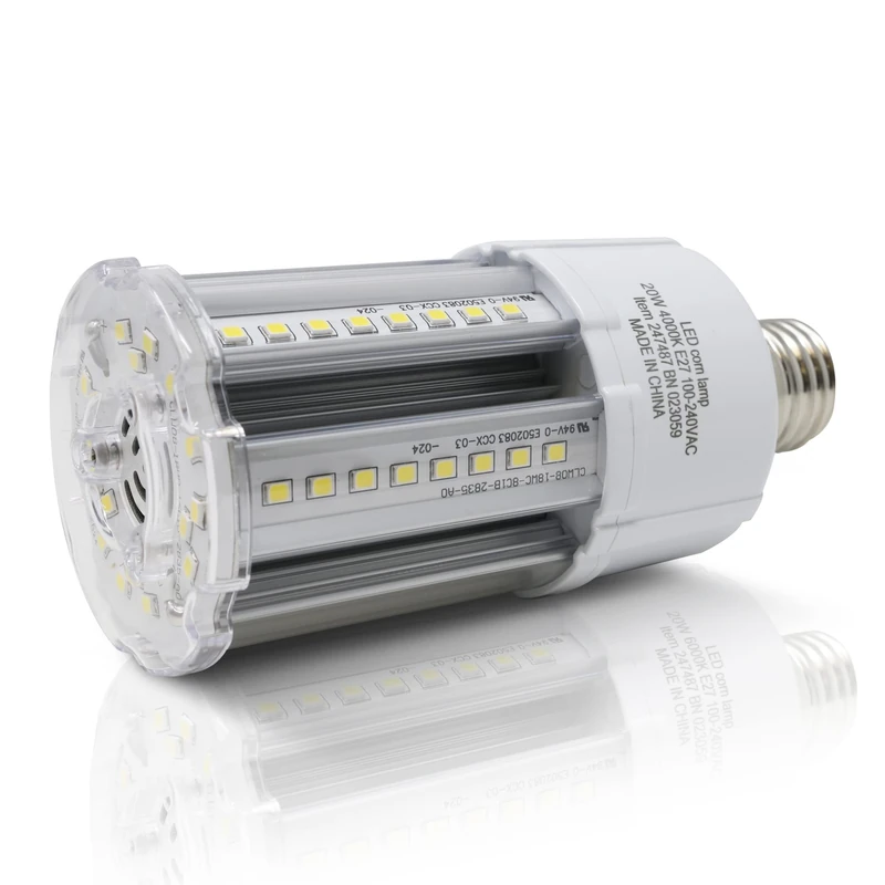 Bright Source LED Corn Light Bulb 20w E27, Cool White 4000K, 2,500lm, Max.140 Lm/W, 360°, Replaces 70w Metal Halide/Son/HID/HPS for Large Spaces/Street/Parking/Garage/Warehouse & Factory