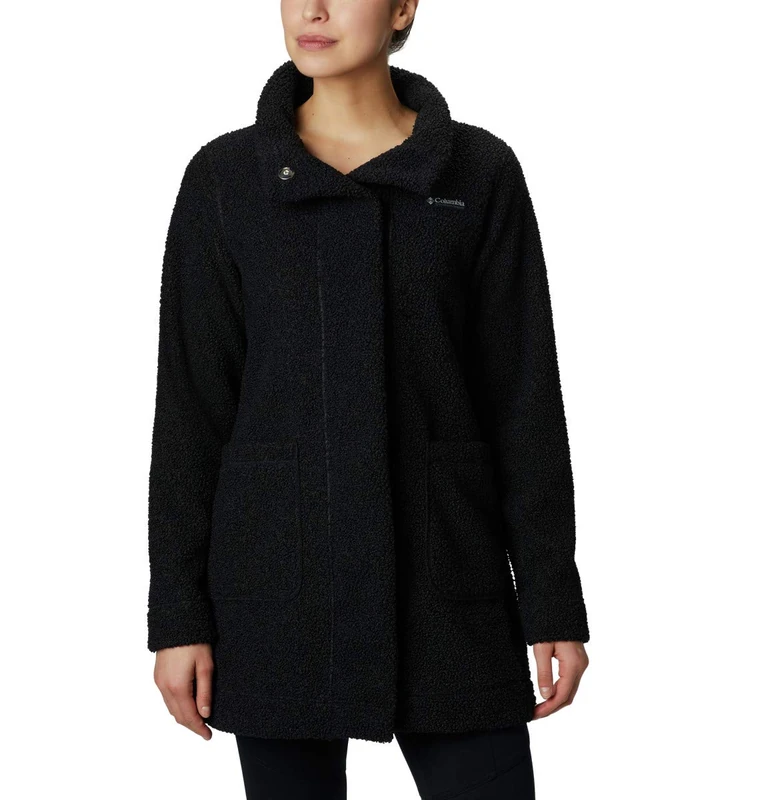 Columbia Women's Panorama Long Jacket Fleece, Black, 1X
