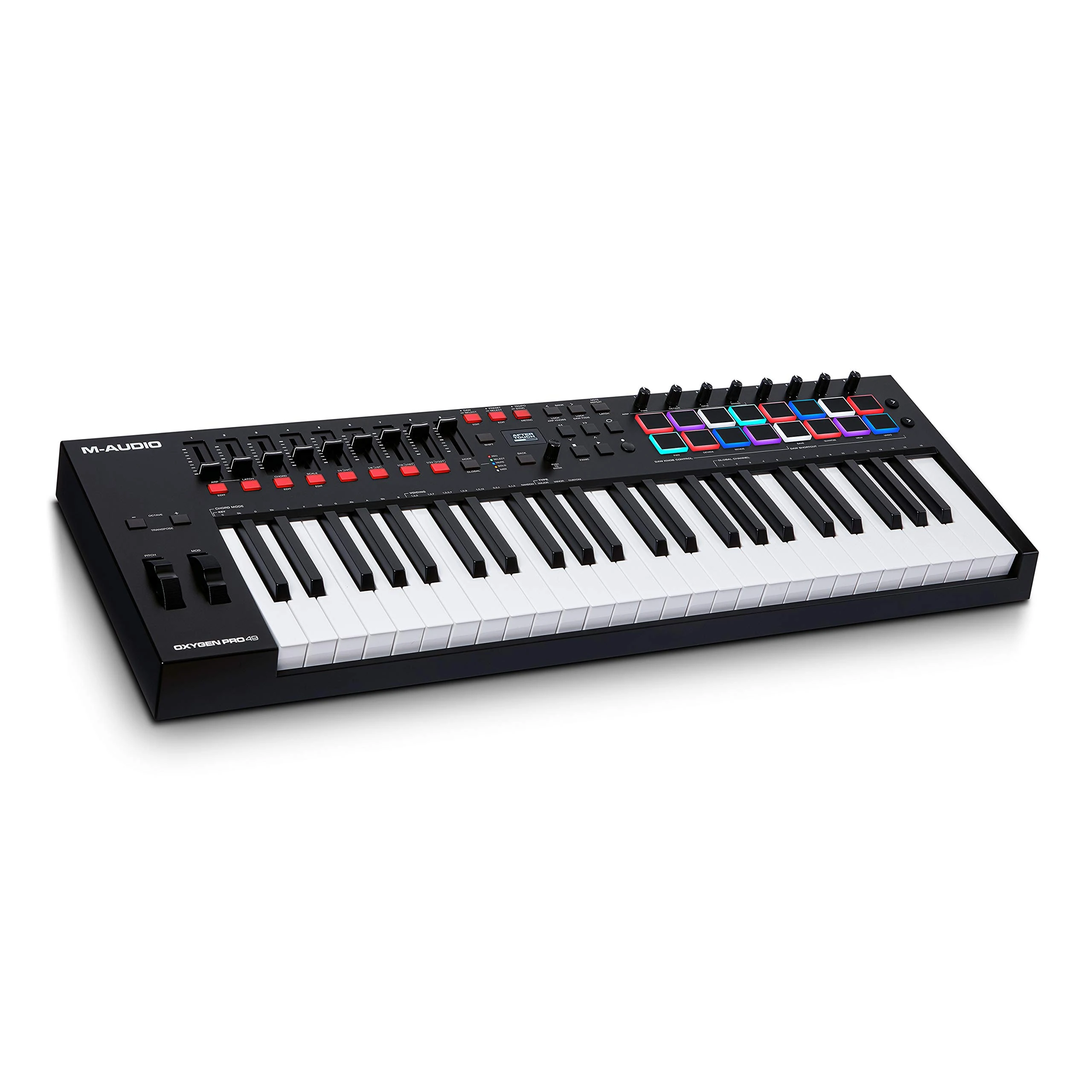 M-AUDIO Oxygen Pro 49-49 Key USB MIDI Keyboard Controller With Beat Pads, MIDI-assignable Knobs, Buttons and Faders and Native Instruments Sound Package (NKS Integration)