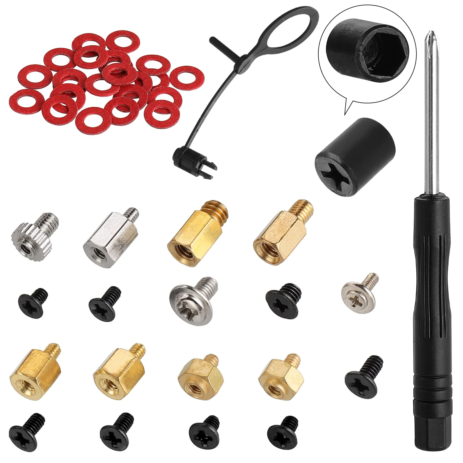 FandWay M.2 Screws Kit,M.2 SSD Nvme screws Mounting Set,PC Motherboard Standoff and Screw for Asus Gigabyte ASRock Msi.