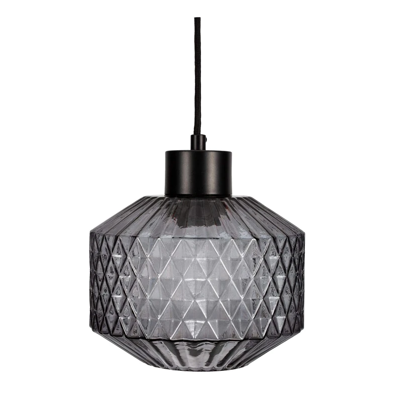 Pauleen 48125 Gleaming luminaire max. 25W E27 Pendant lamp Crystal Look Smoke Glass/Black 230V