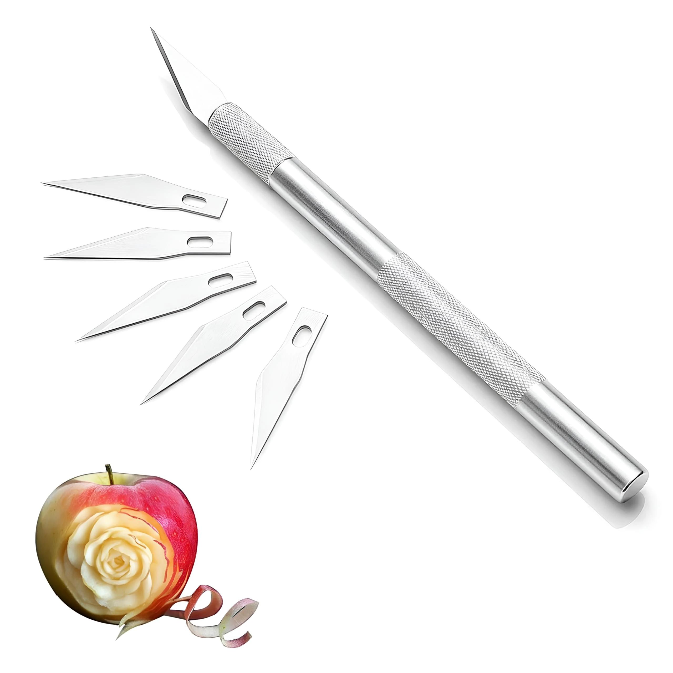 1 Set of 6 Blades Mobile Phone DIY Repair Guide Non-Slip Metal Scalpel Set EDC Carving Fork Kit Cake Decorated Tool (Colour: 1)