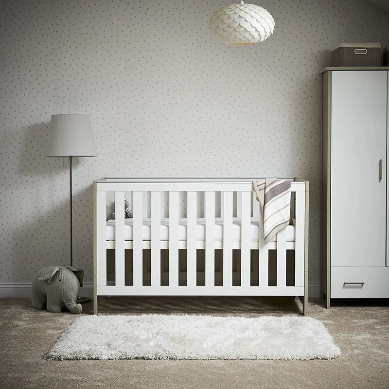 Obaby Nika Cot Bed, Grey Wash & White