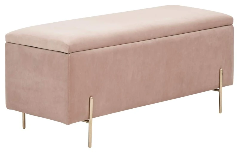GFW Mystica Ottoman Storage Bench Blush Pink