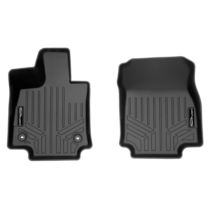 SMARTLINER Custom Fit All Weather 1st Row Black Floor Mat Liner Set for 2021 Toyota Venza