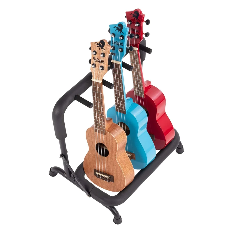 Octopus ukulele OC-480 stands for 3 x Soprano or Concert ukuleles, Black
