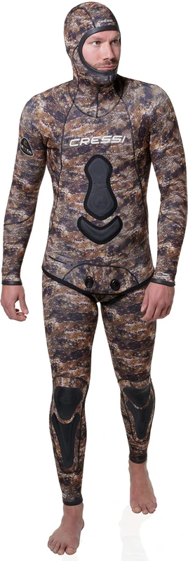 Cressi Men's Katana Man 2 Two-Piece Wetsuit in 5mm Neoprene for Freediving and Fishing, Light Brown, M - Image 1