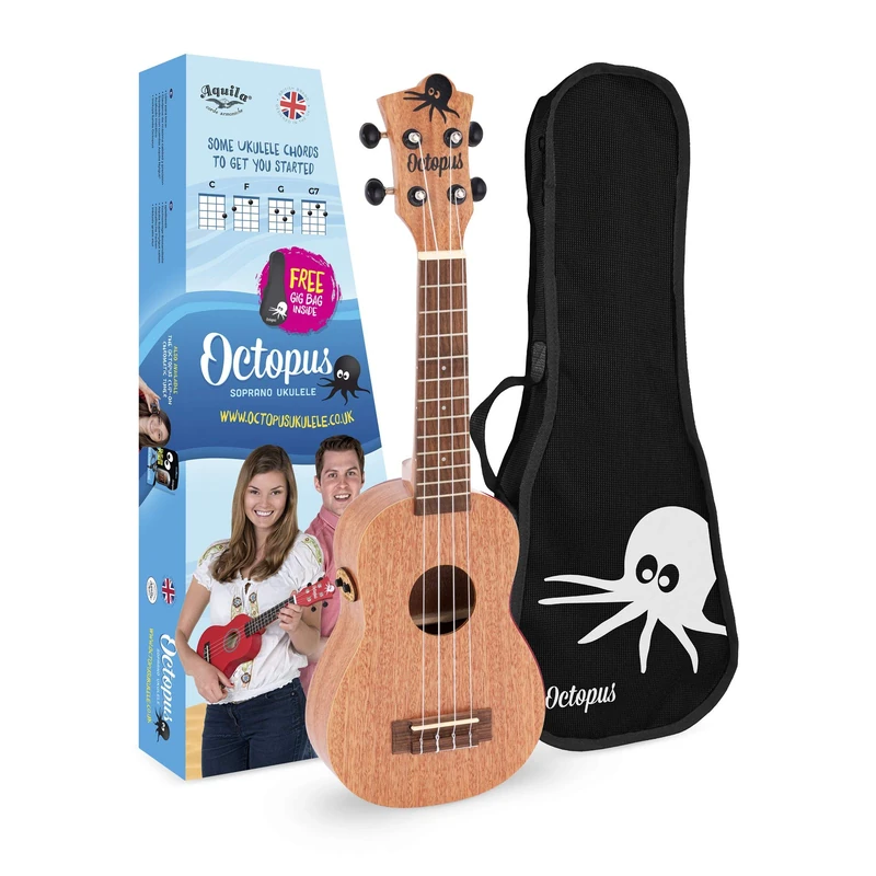 Octopus Academy electro-acoustic soprano ukulele in natural