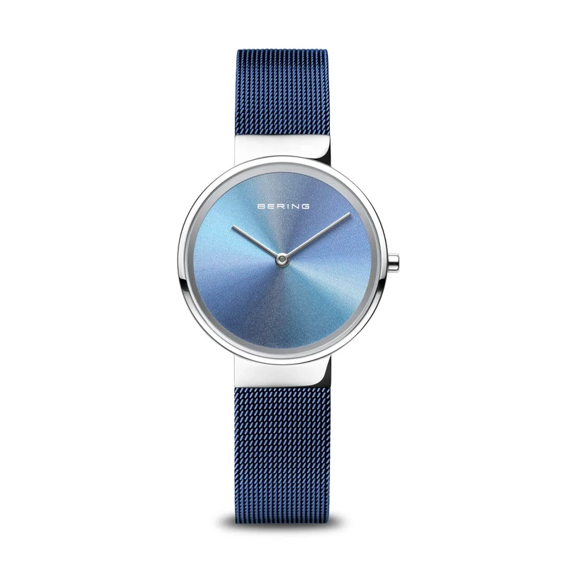 BERING Women's Watch Quartz Movement - Anniversary Collection with Stainless Steel and Sapphire Crystal 10X31-Anniversary2 , Silver/Blue