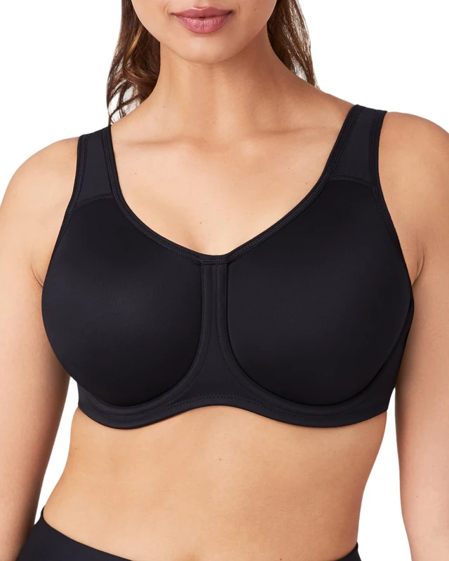 Wacoal Women's Full Support Underwire Sport Bra, Opaque, Black, 40I US